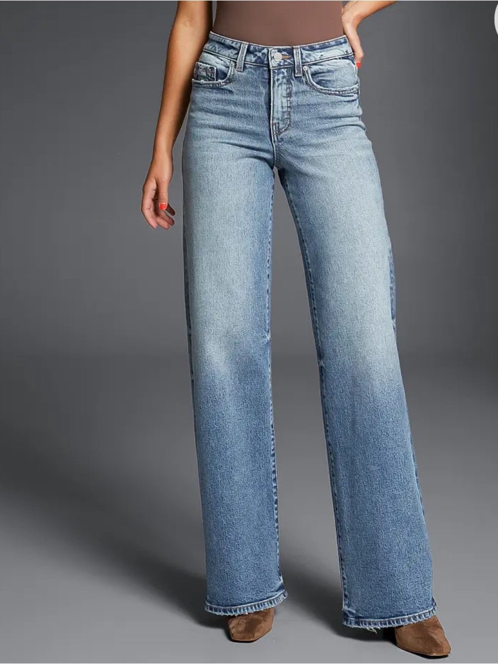 Buckle Black High-Waist Wide Leg Jeans